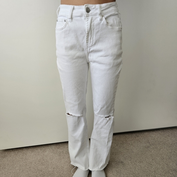 Cavalli Class Distressed Crop Flare Jeans - Picture 3 of 12